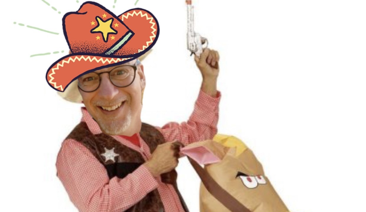 Vår trubadur Janne Karlsson som underhåller på Vilda festen